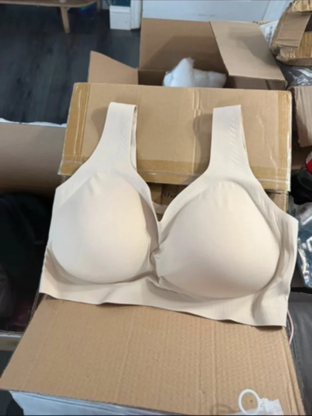 Seamless Nude Comfort Bra - Smooth Wireless Support. Size 3XL